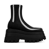 Ladies Ankle Boots Fashion Autumn Platform High Heels Platform Wedge Heel Stretch Black Red Stretch Boots Dress Party