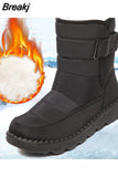 Waterproof Snow Boots for Women 2023 Thick Non Slip Plush Winter Ankle Boots Woman Platform Keep Warm Cotton Padded