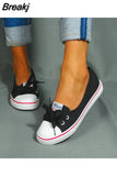 Woman Casual Slip on Sneakers Women Shallow Loafers Female Canvas Vulcanized Ladies Round Toe Flats Women's Footwear