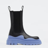 Platform Chelsea Boots 2021 New Mid-tube Boots Thick-soled Martin Boot Female Thigh High Boots Flat Wedges Winter