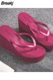 Shoes Ladies' Slippers Platform Slipers Women Rubber Flip Flops Heeled Mules Luxury Slides Sabot 2023 Hawaiian
