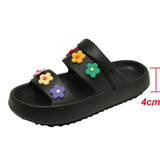 Flowers Summer Platform Sandals Women 2023 Open Toe Soft Sole Cloud Slippers Woman Non Slip Thick Sole Beach