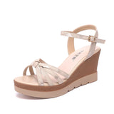 Heel High Heel Sandals Women's 2023 Summer New Style Muffin Thick Bottom Waterproof Table Size 41-43 Hundred Open Toe