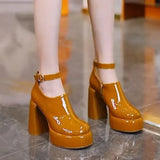 Platform High Heels Women Shoes Mary Jane Designer Autumn Elegant Chunky Shoes Trend Round Toe Party Zapatillas