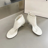 Women's Sandals Fashion High Heel Flip Flops Summer Zipper Soft Sole Roman Shoe Temperament Cool Boots for Women Chaussure