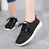 De Mujer Lady Cute Light Weight White Mesh Breathable Spring & Summer Lace Up Shoes Sapatos Femininas Cool Shoes