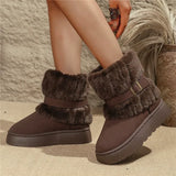 Breakj Snow Boots Women 2025 Winter New Round Head Leisure Bottom Plus Velvet Warm Short-Bodied Cotton