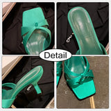 Size 34-42 Women Sandals 2023 Fashion Summer High Heels Shoes For Woman Slippers Chunky Flip Flops Elegant Lady