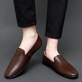 men shoes slip on England Breathable Men's genuine Leather Loafers Comfortable Shoes For Men Lightweight Slip-on Men