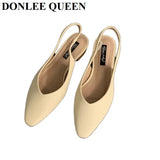 Pointed Toe Flats Shoes Women Slingback Sandals Elegant Mules Female Shallow Ballet Casual Loafers Sliver Zapatos
