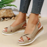 Peep Toe Wedge Sandals for Women 2023 Summer Lightweight Platform Gladiator Shoes Woman Plus Size Non Slip Beach