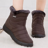 Boots Women Waterproof Snow Boots Thick Fur Winter Shoes Plus Size Ankle Boots Female Women Shoes Low Heels Botas