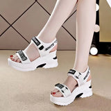 Sandals for Women 2024 New Summer Fish Mouth Wedge Muffin Platform Daddy High Heels To Increase Women's