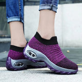 Autumn Women Breathable Mesh Sneakers Elastic Slip On Platform Vulcanized Shoes Running Shoes Walking Tennis Sock
