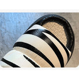 2023 New Summer Women Fashion Holiday Platform Slipper Zebra Casual Waterproof Med Heel Outside Slides