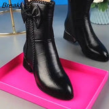 Women Boots Faux Leather Snow Boots Warm Ankle Boots Women's Ankle Boots Size