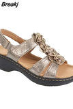 Sandals Women 2023 New Flower Wedge Platform Orthopedics Shoes Retro Rome Casual Comfortable Peep Toe Sandalias De