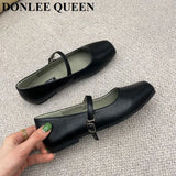 Women Loafer Shoes Flats Square Toe Female Casual British Oxford Shoes Slip On Soft Moccasins Brand Mary Jane Zapatilla De