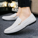Summer Mens Loafers Plus Size Lightweight Comfortable Flat Casual Shoes Men Breathable Slip on Soft Leather Driving