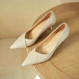 Size 32-43 Women Pumps Real Leather 2023 Spring Thin High Heels Shoes Women Sexy Solid Party Office Lady Daily