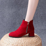 New Women's Shoes Solid Color Fashion Women's Boots with Pointed Edge with Zipper Comfortable Temperament Women