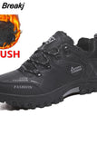 Men Winter Snow Boots Waterproof Leather Sneakers Super Warm Men Platform Boots Outdoor Male Hiking Boots Work Shoes Plus