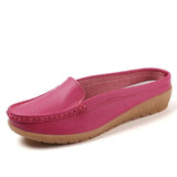 Two Different Women's Shoes Real Leather Moccasins Mother Loafers Soft Leisure Flats Female Ladies Driving Net