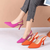 New Summer Women's Shoes, Shallow Mouth High Heel 9cm Pointed Thin Heel Sandals, Casual Fashion
