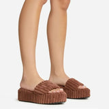 Women's Fashion Open-to-e Home Slippers Women's New Style platform slippers Summer Large Size Thick Soles, Towel Plush
