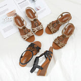 and comfortable sandals 2022 vintage wedge with bohemian fish mouth women's