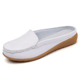 Two Different Women's Shoes Real Leather Moccasins Mother Loafers Soft Leisure Flats Female Ladies Driving Net