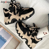 sneakers Women's Chunky Sneakers Black brown Platform Tennis Shoes for Women Thick Bottom Breathable Sports Dad