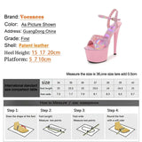 Dance Shoes Women Sexy Show Sandals 15 17 20CM High Heels Bright Color Platform Sandals Girls Shoe for Party Club