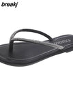 Summer Flip Flops Crystal Slippers Flat Sandals Beach Outdoor Casual Slippers Female Non-slip Flip