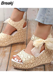 Dropship Platform Wedges Mules Sandals 2023 Summer New Floral Pattern Slide Sandals Comfy Beach Shoes Outside Slider