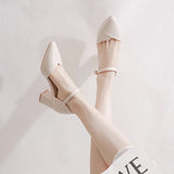 Version Wild Thick with Pointed Single Shoes Fashion Comfortable High Heels Trend Sexy High Heels Wedding Shoes