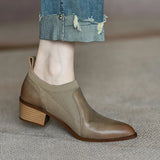 Heel Naked Boots Women 2023 Commuter Pointed Stitching With A Retro Deep Foot Pedal Women's