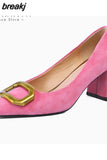 Size 34-42 Women Pumps Sexy Solid Real Leather High Heels Shoes For Woman Spring Party Office Lady Date Retro