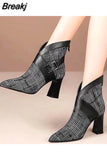 Women's Boots 2023 New Fashion Temperament Autumn and Winter High Heels and Ankle Shoes Boots Wedding Party