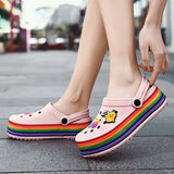 Platform Clogs 2021 New Summer Women Mule Clogs Outdoor Beach Sandals High Heels Garden