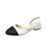 Woman Shoes Beige Heeled Sandals Round Toe Shallow Mouth Original Black Comfort Girls Closed Low Basic PU Neutral Back