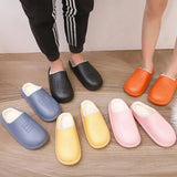 Winter Warm Waterproof Non-Slip Home Slippers Indoor Cotton Non-Slips Ladies Soft Slippers Memory Foam Couples