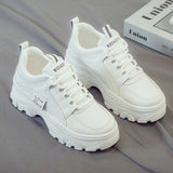 Platform Sneakers Students Basic Sleek Women Sneakers 2022 Autumn Casual Solid Color Patchwork Fashion Ladies