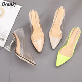 New PVC Jelly Sandals Open Toe High Heels Ladies Clear Plexiglass Slippers Heel Clear Sandals