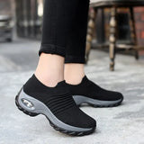 Women Casual Shoes Fashion Cushioned Wedge Sneakers Walking Sports Shoes Mesh Platform Female Running Shoes Zapatillas De