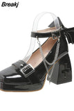 Women Mary Janes Pumps Shoes Brand Design 2023 Spring Gothic Style Lolita Sweet Girl Office Lady High Heels Pumps