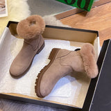 New Plus Velvet Warm Snow Women's boots Female Short Tube Cotton Boots Tassel Zipper Boots Cotton Shoes Botas