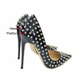 Star High Heels 12CM Pointed Thin Heel Single Shoes Shallow Mouth Rivet Women Pumps 2023 New Unique Design