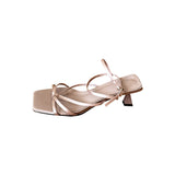 Breakj Silk And Satin With Sandals In The New Square High Heels In