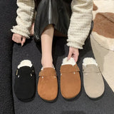 Slippers Female 43 Large Size Leisure Half Lazy Flat Round Cotton